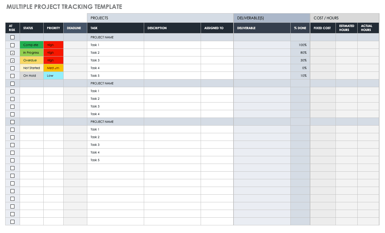 Multiple Project Tracking Template