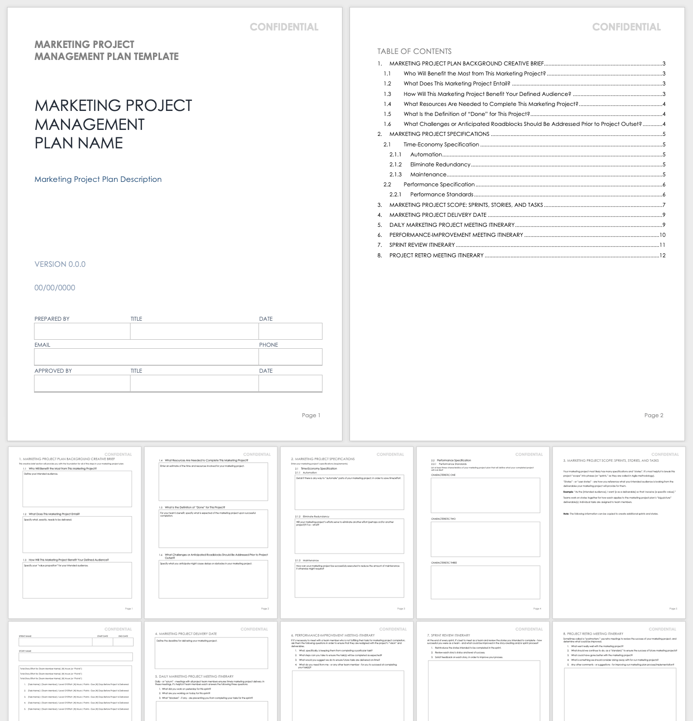 Marketing Project Management Plan Template