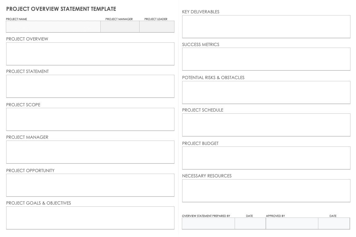 Project Overview Statement Template