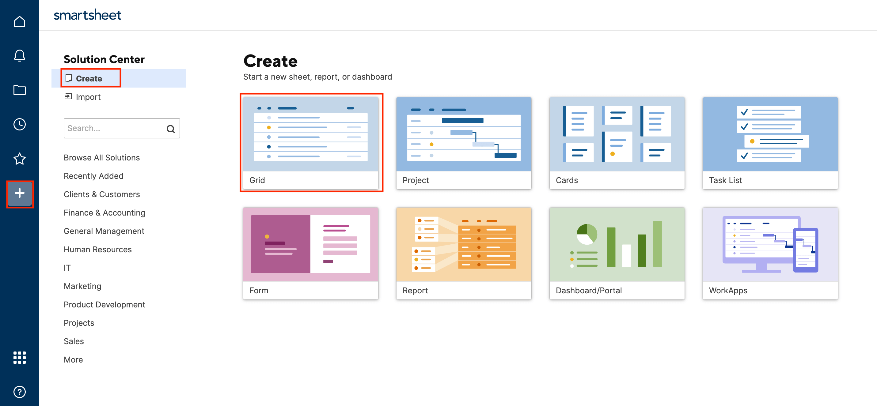 Create New Sheet Smartsheet