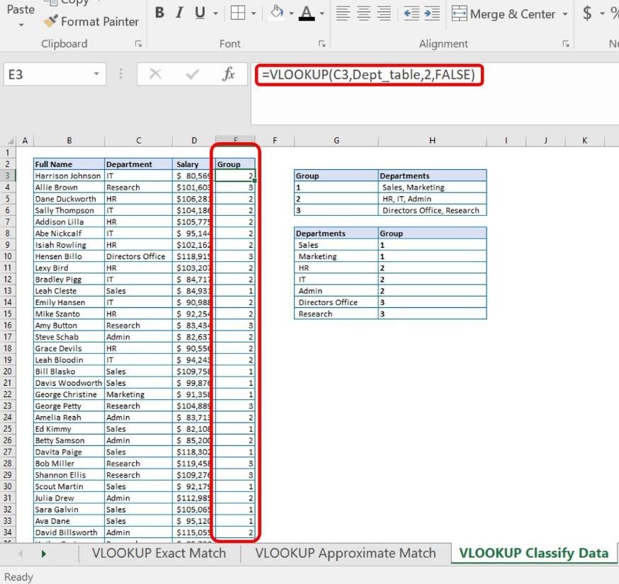 Vlookup Group