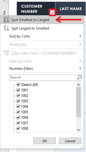 Sort Numerically