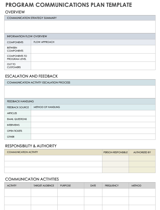 Program Communications Plan