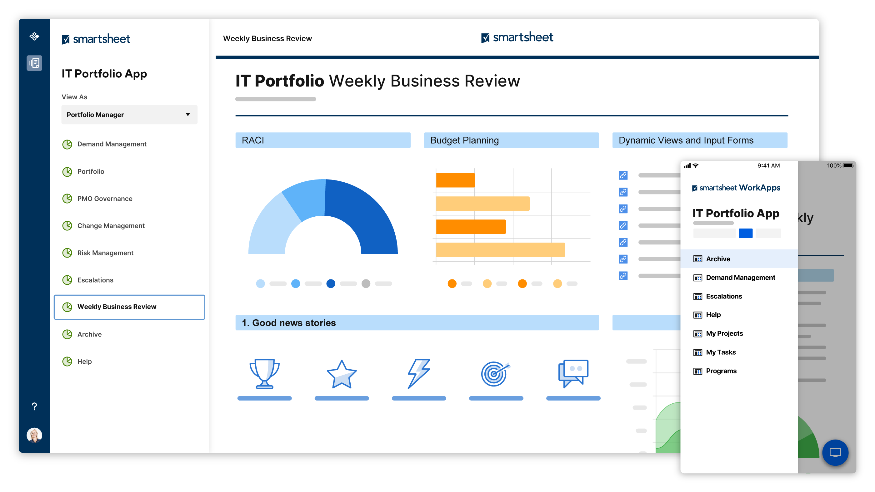 workapps mobile and dashboard