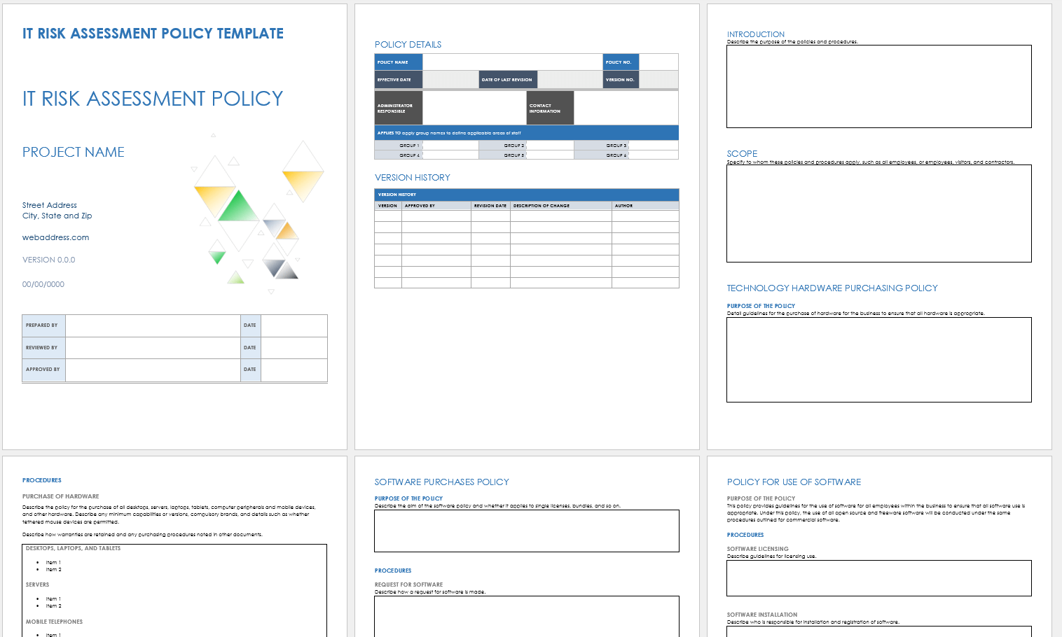 IT Risk Assessment Policy Template