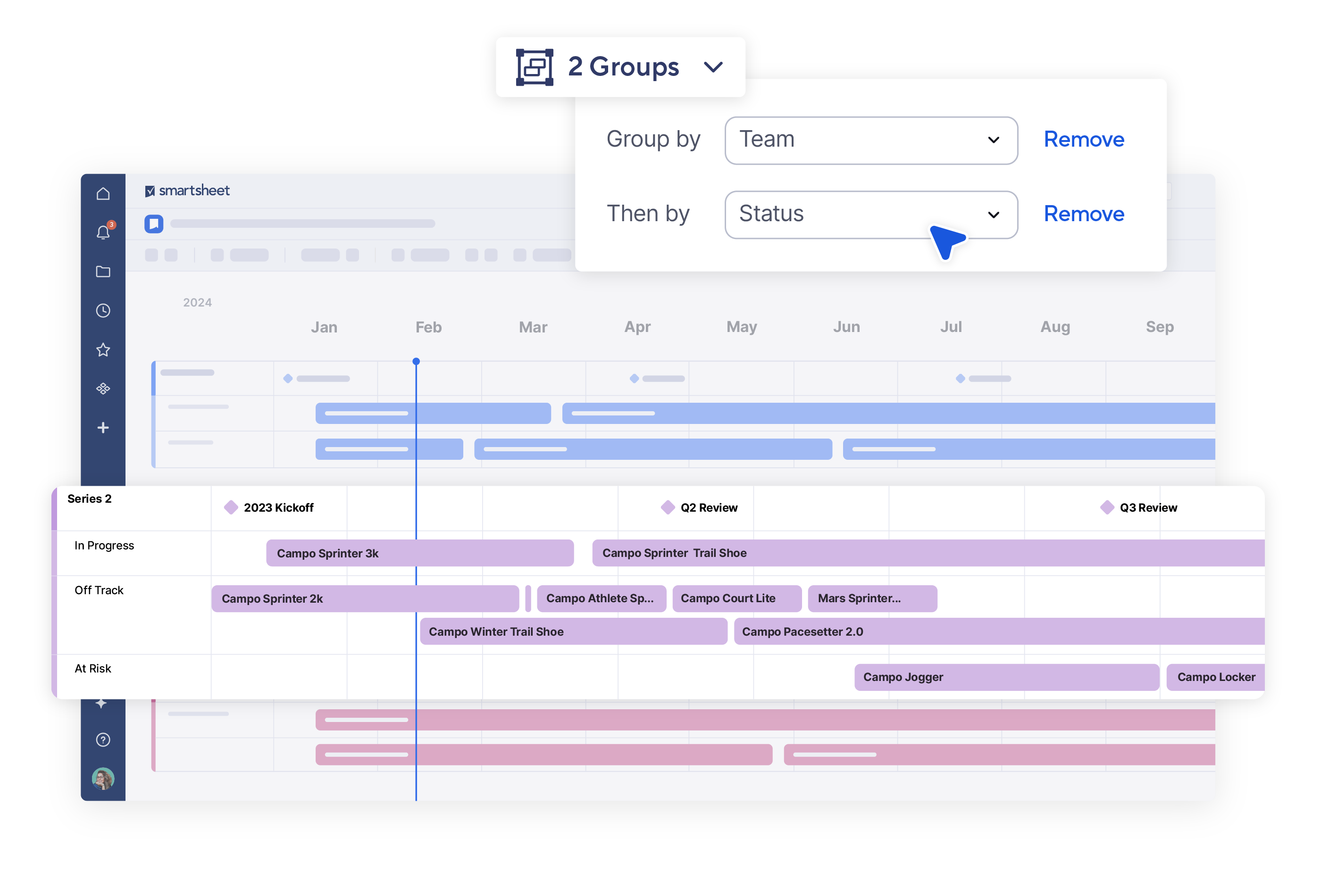 Features Sheet View Timeline