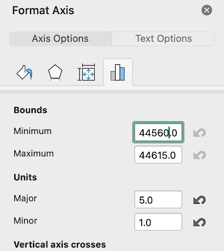 Project timeline excel template format axis bounds