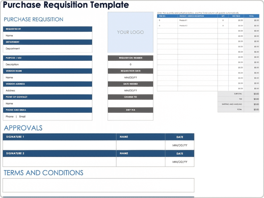 Purchase Requisition Template