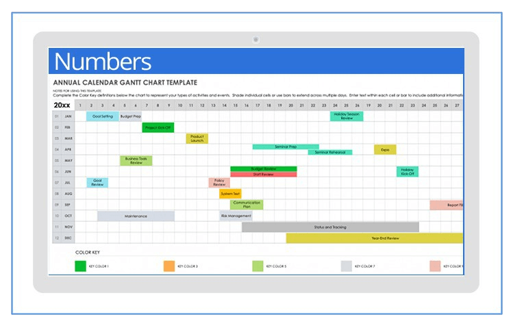 Annual Calendar Gantt Chart Template