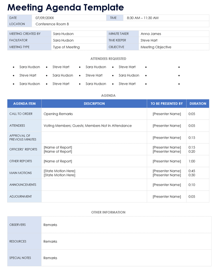 Meeting Agenda Template