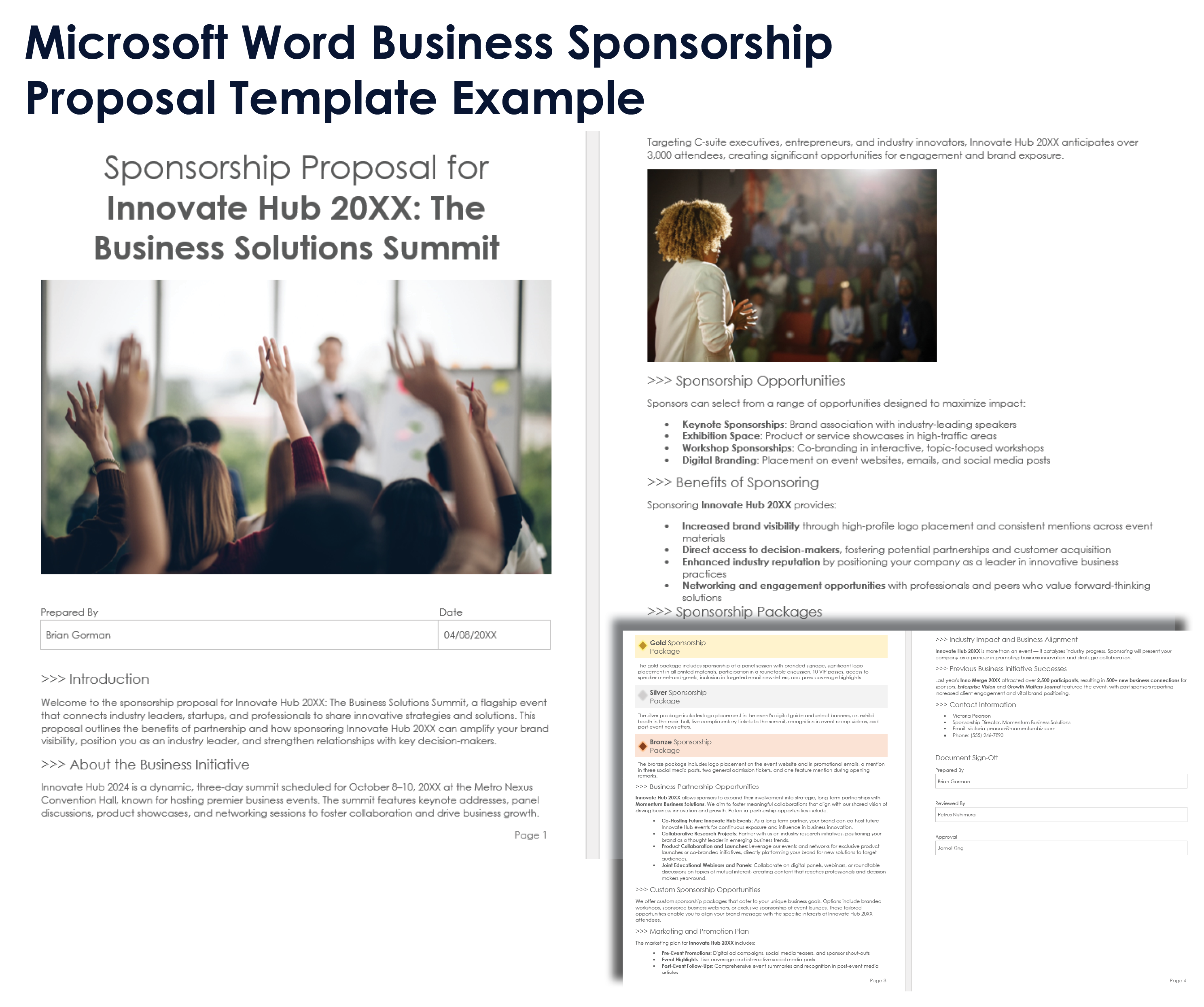 Microsoft Word Business Sponsorship Proposal Template Example