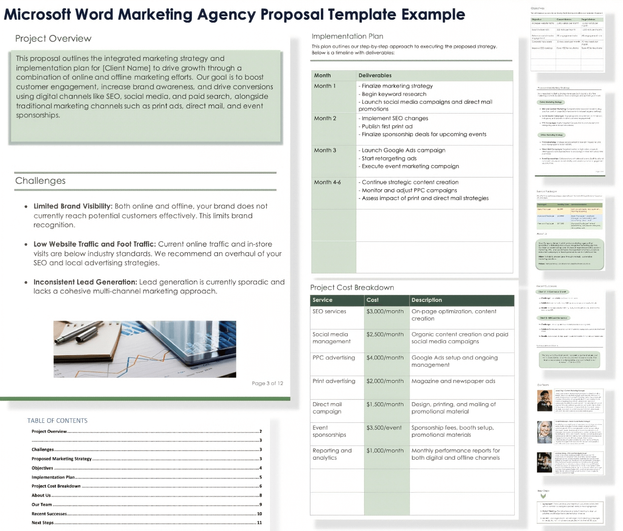 Microsoft Word Marketing Agency Proposal Template Example