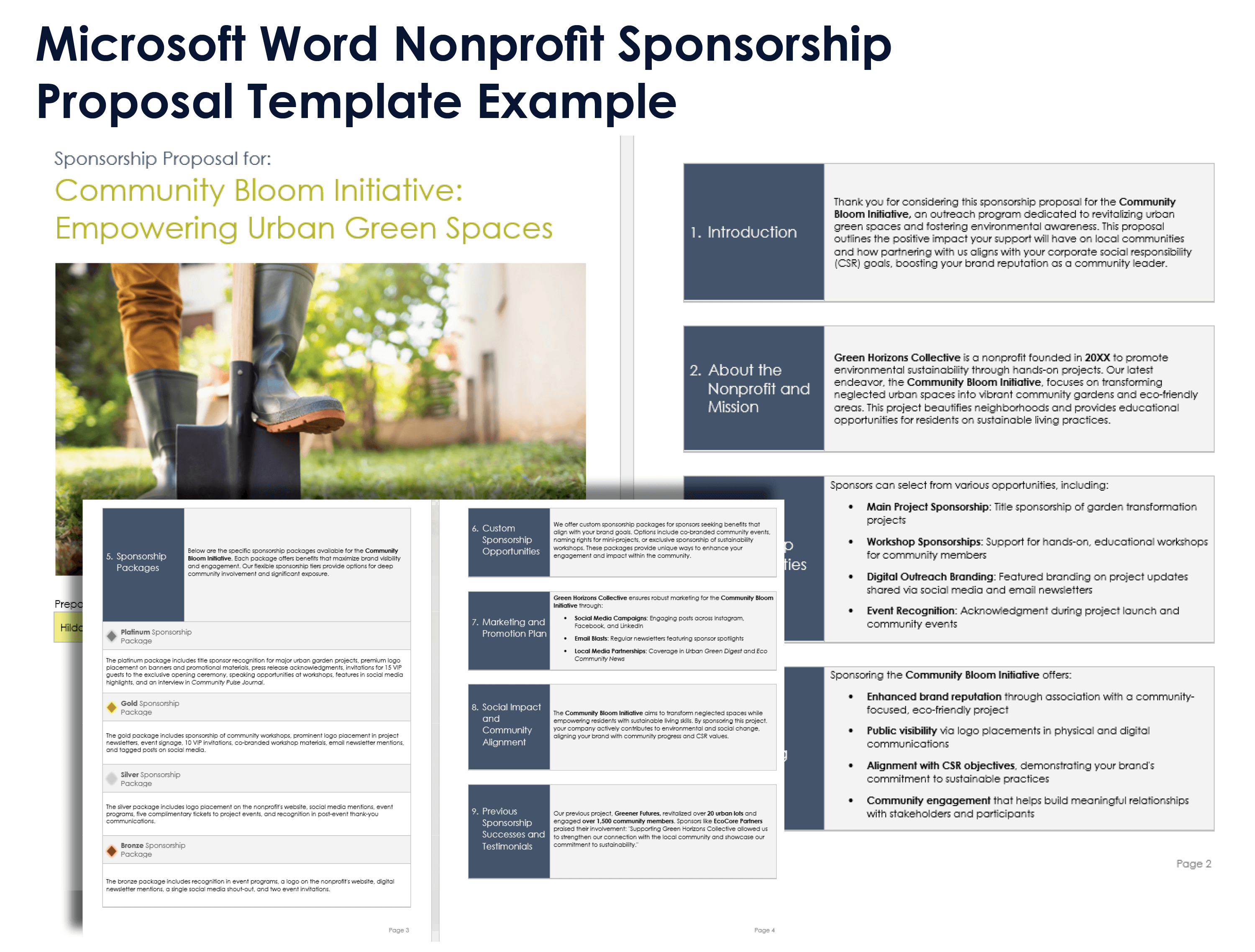 Microsoft Word Nonprofit Sponsorship Proposal Template Example