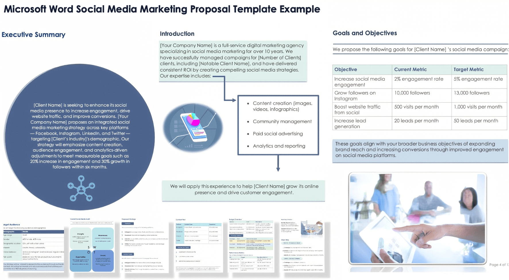 Microsoft Word Social Media Marketing Proposal Template Example