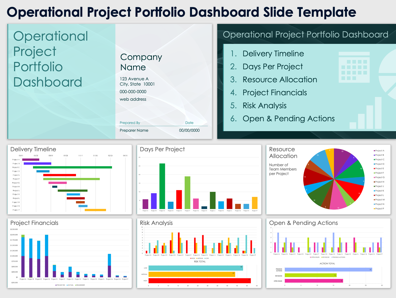 Operational Project Portfolio Dashboard Slide Template