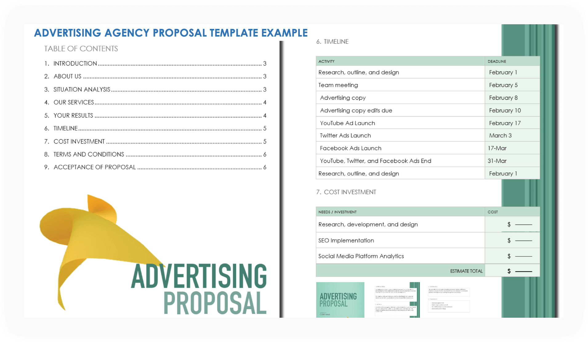 Advertising Agency Proposal Template Example