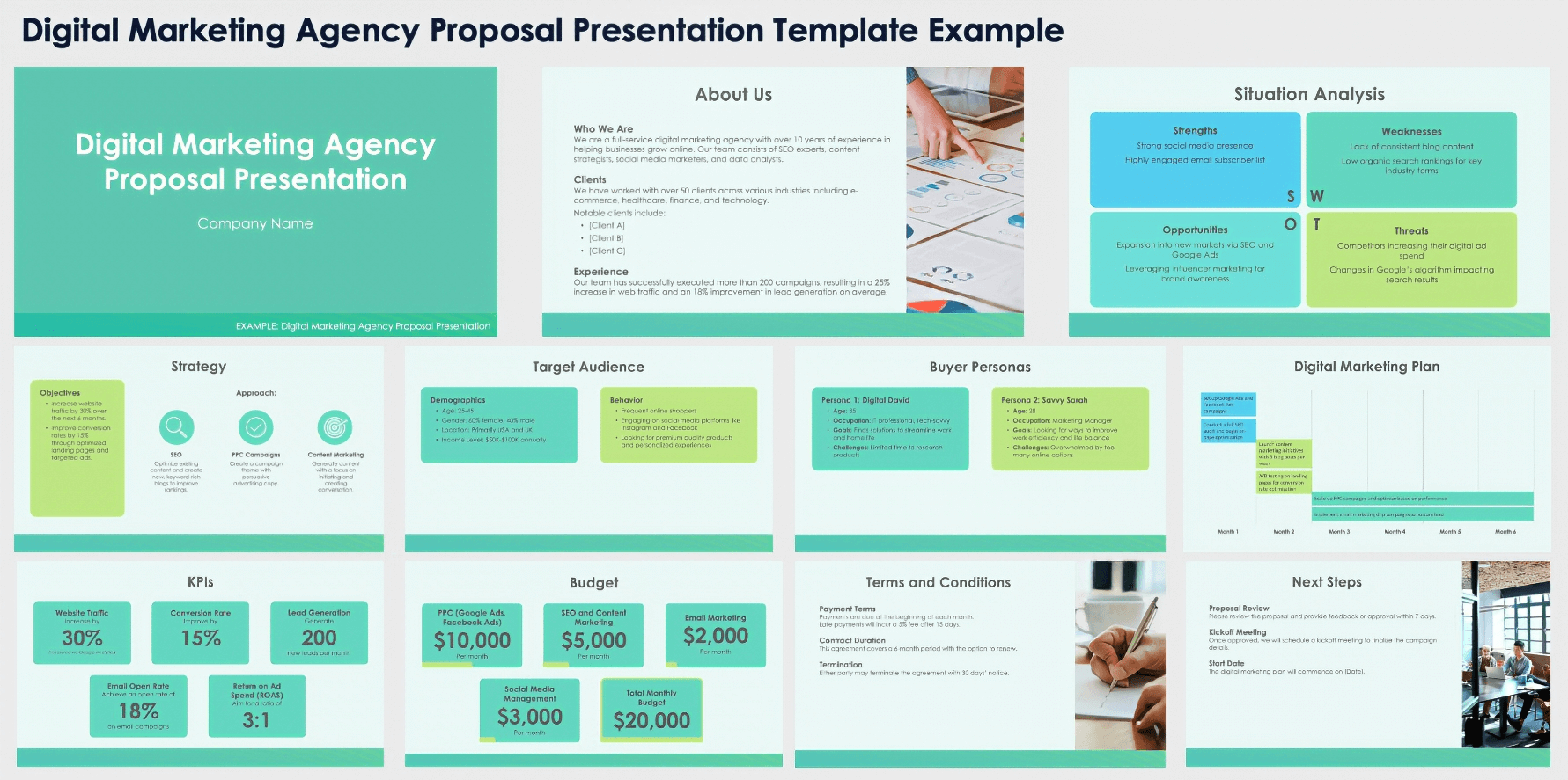 Digital Marketing Agency Proposal Presentation Template Example