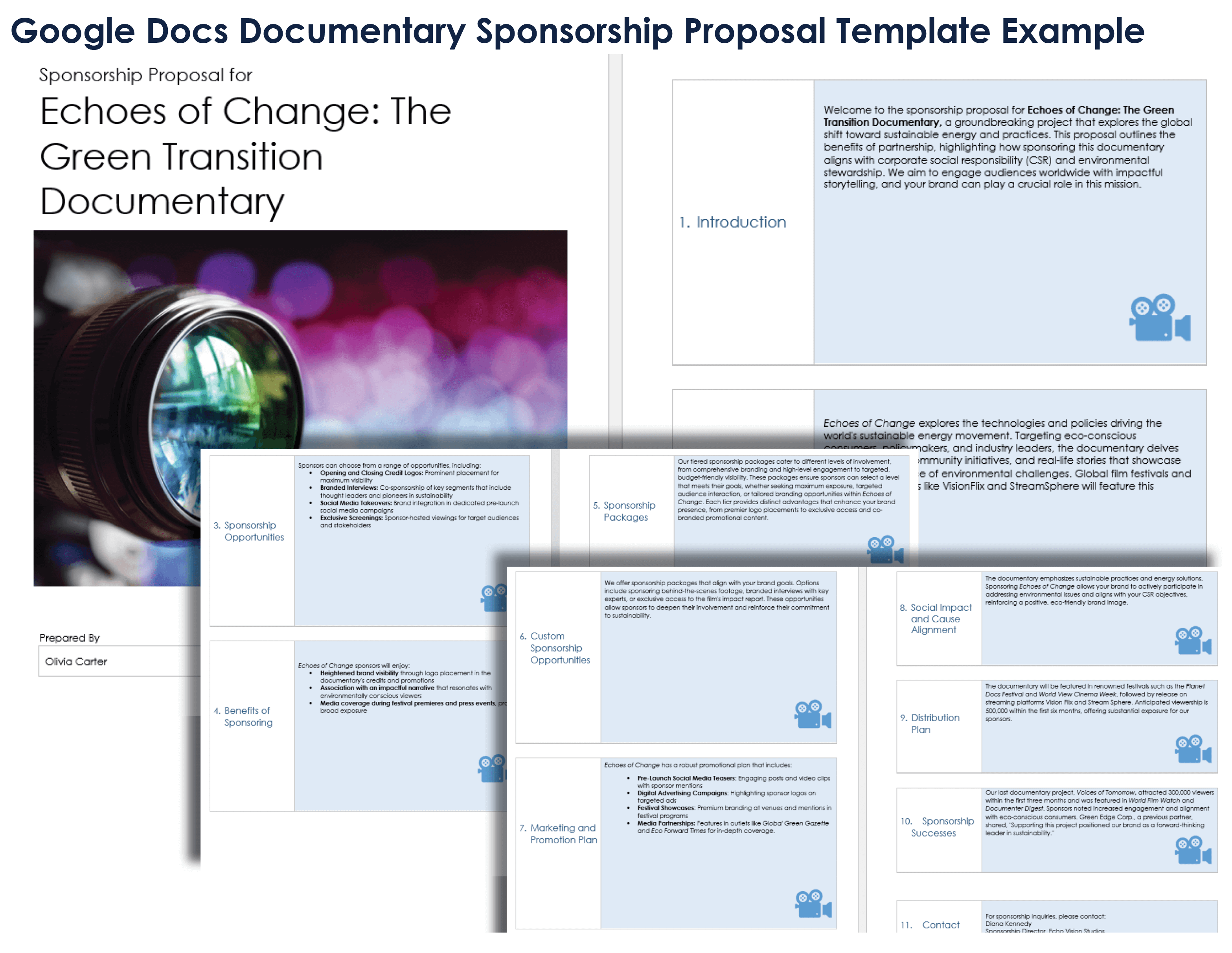 Google Docs Documentary Sponsorship Proposal Template Example