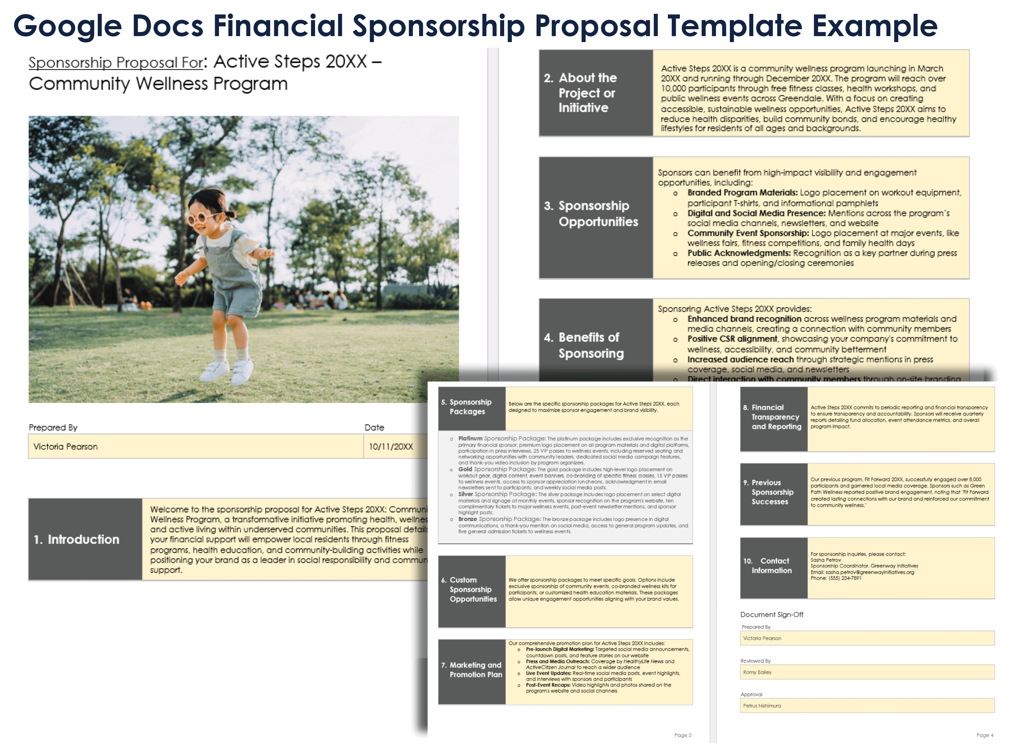 Google Docs Financial Sponsorship Proposal Template Example