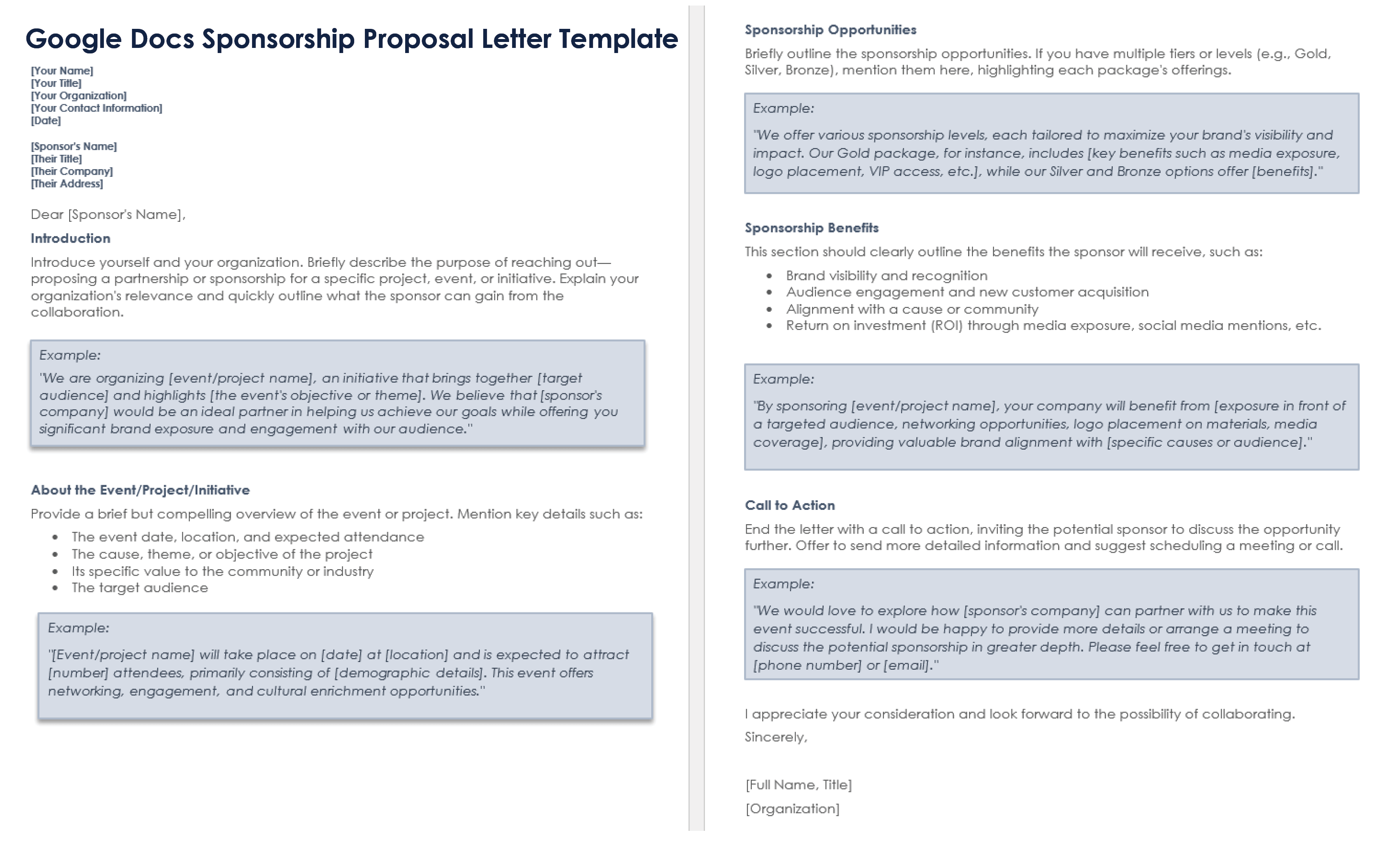 Google Docs Sponsorship Proposal Letter Template