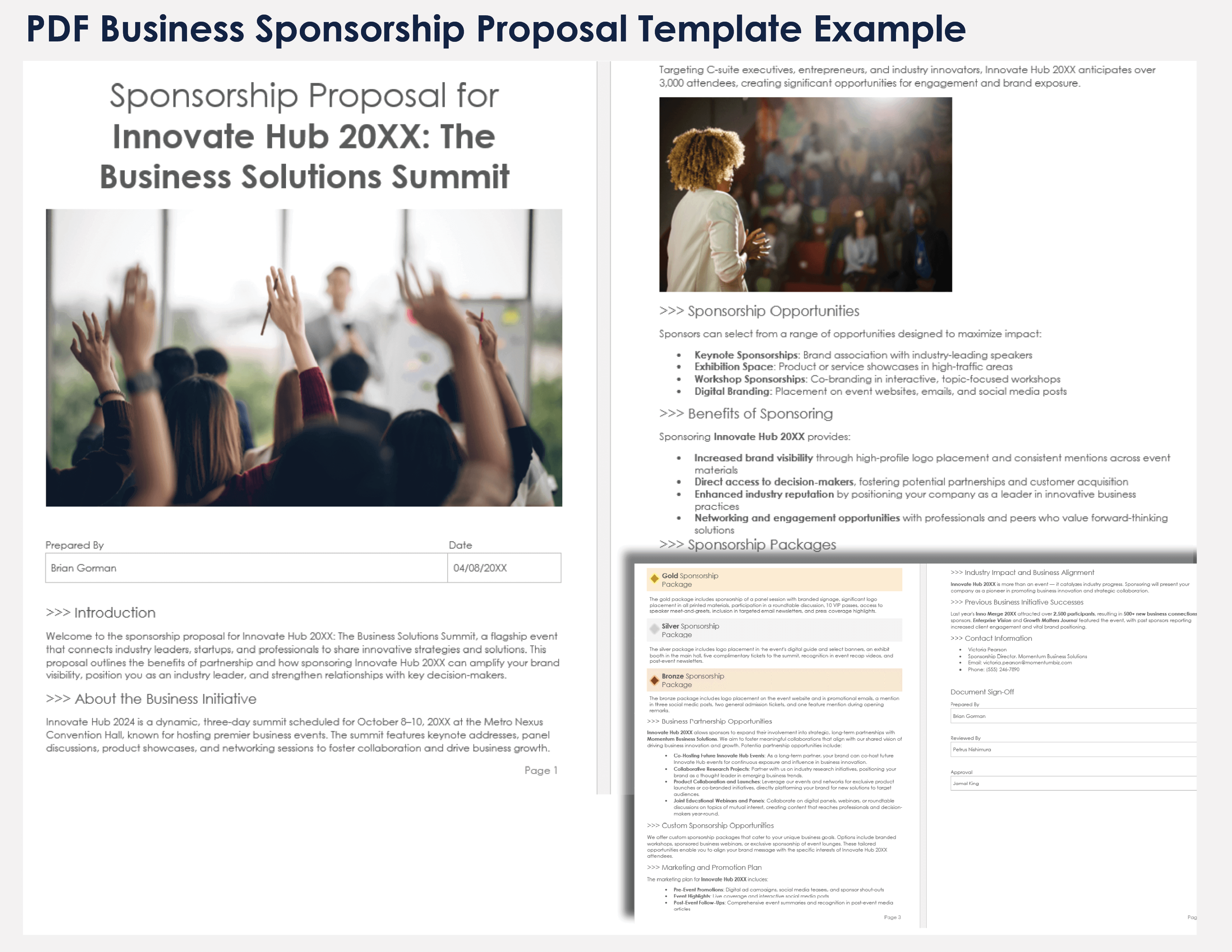 PDF Business Sponsorship Proposal Template Example