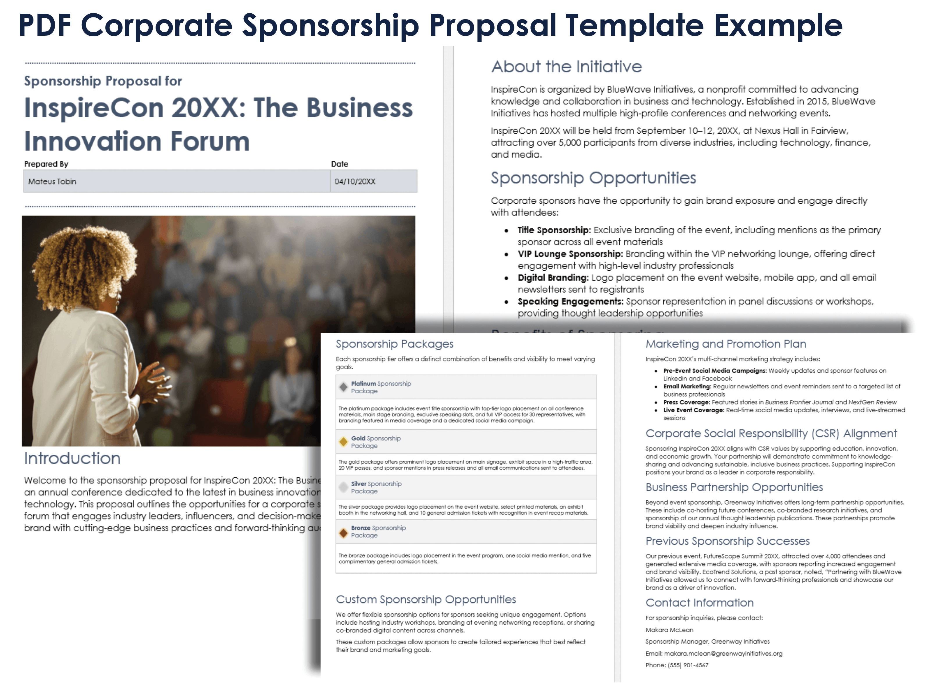 PDF Corporate Sponsorship Proposal Template Example