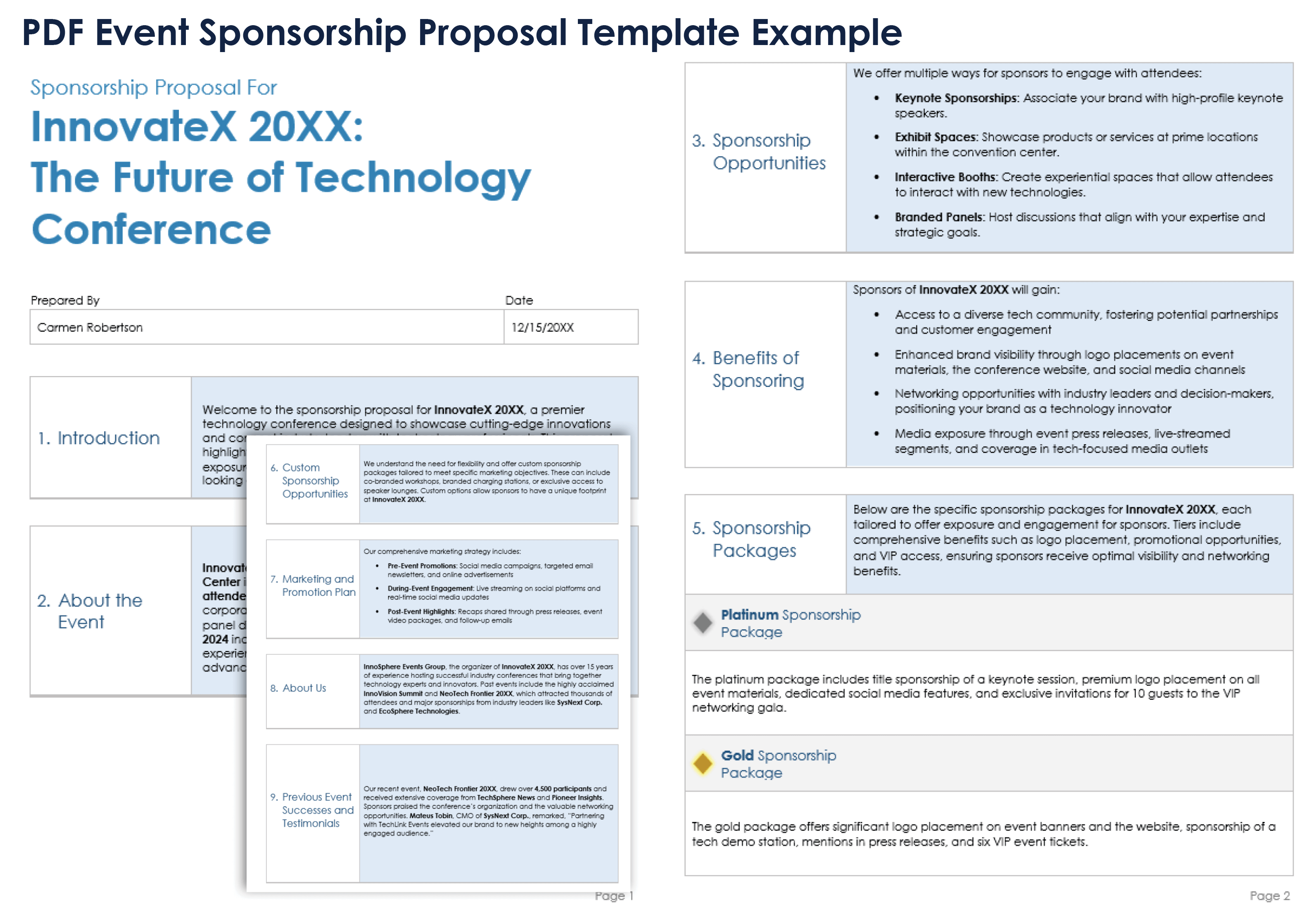 PDF Event Sponsorship Proposal Template Example