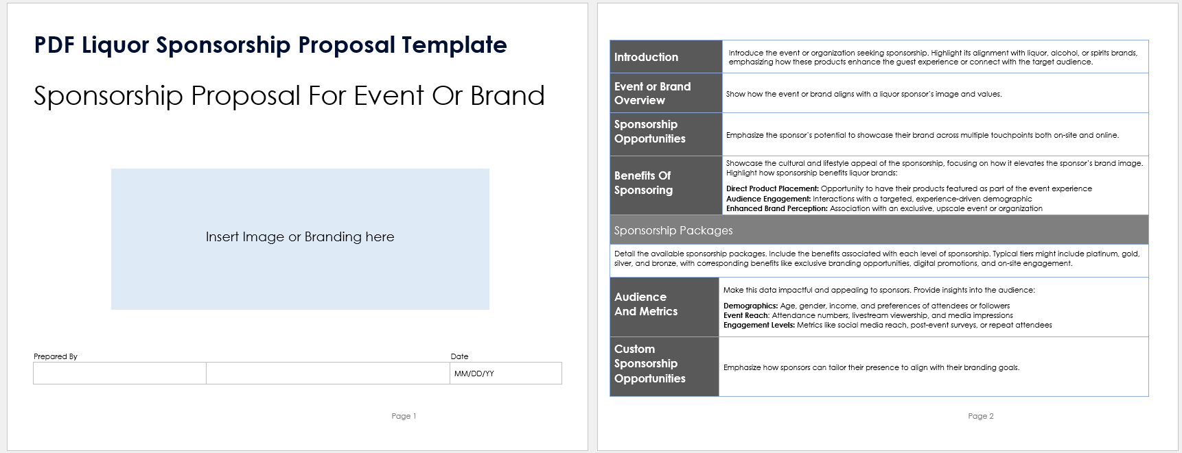 PDF Liquor Sponsorship Proposal Template