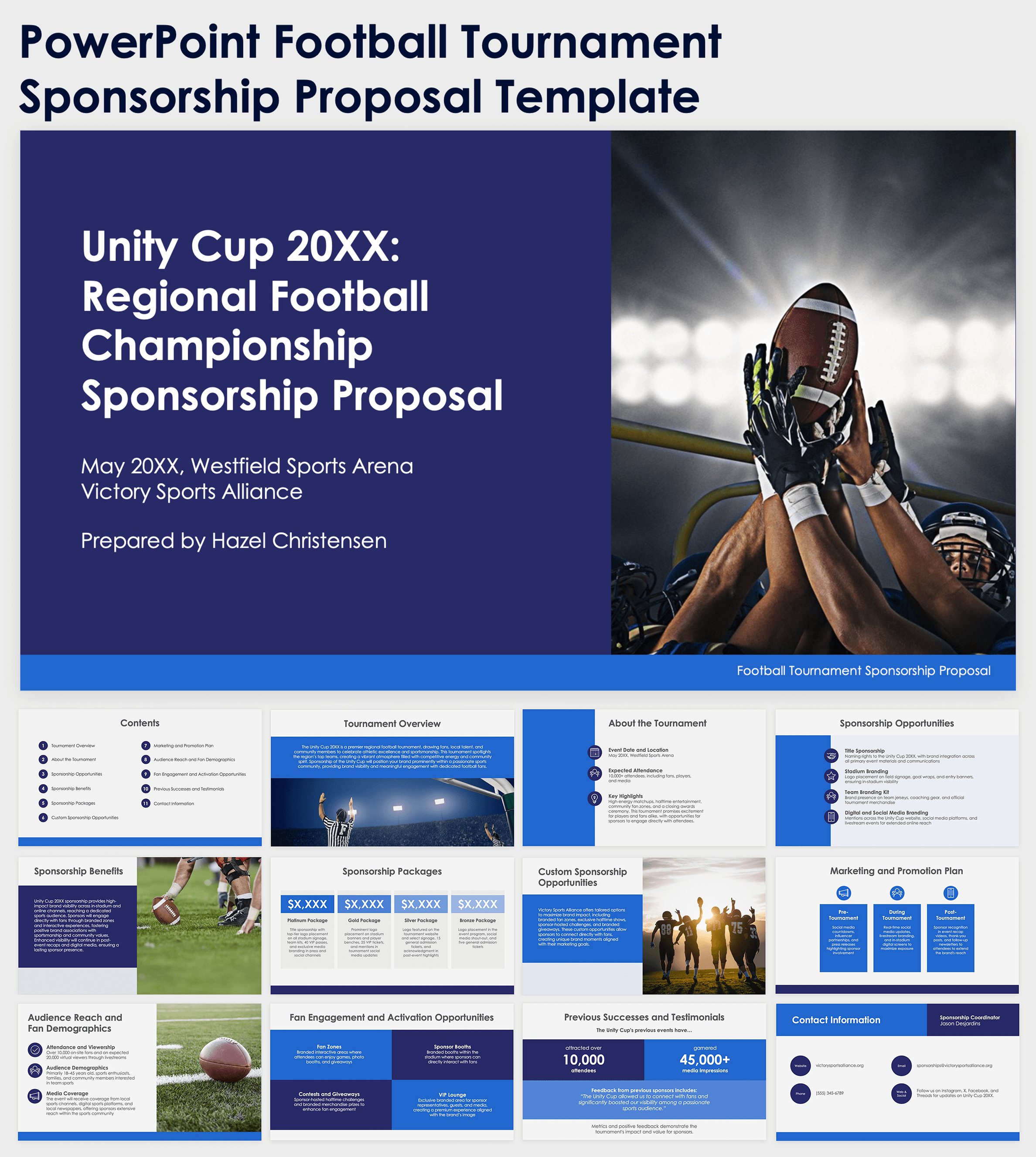 PowerPoint Football Tournament Sponsorship Proposal Template