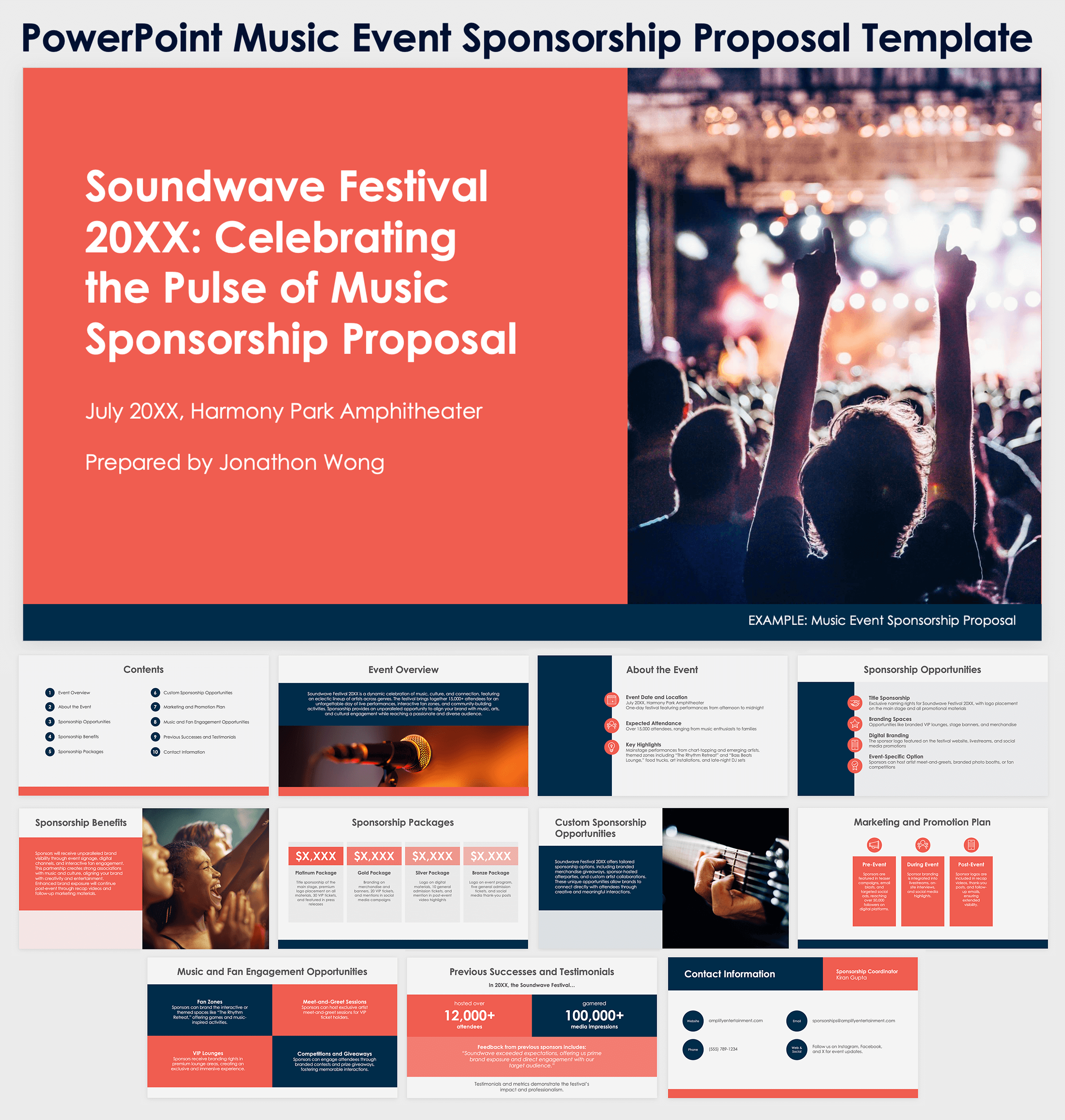 PowerPoint Music Event Sponsorship Proposal Template