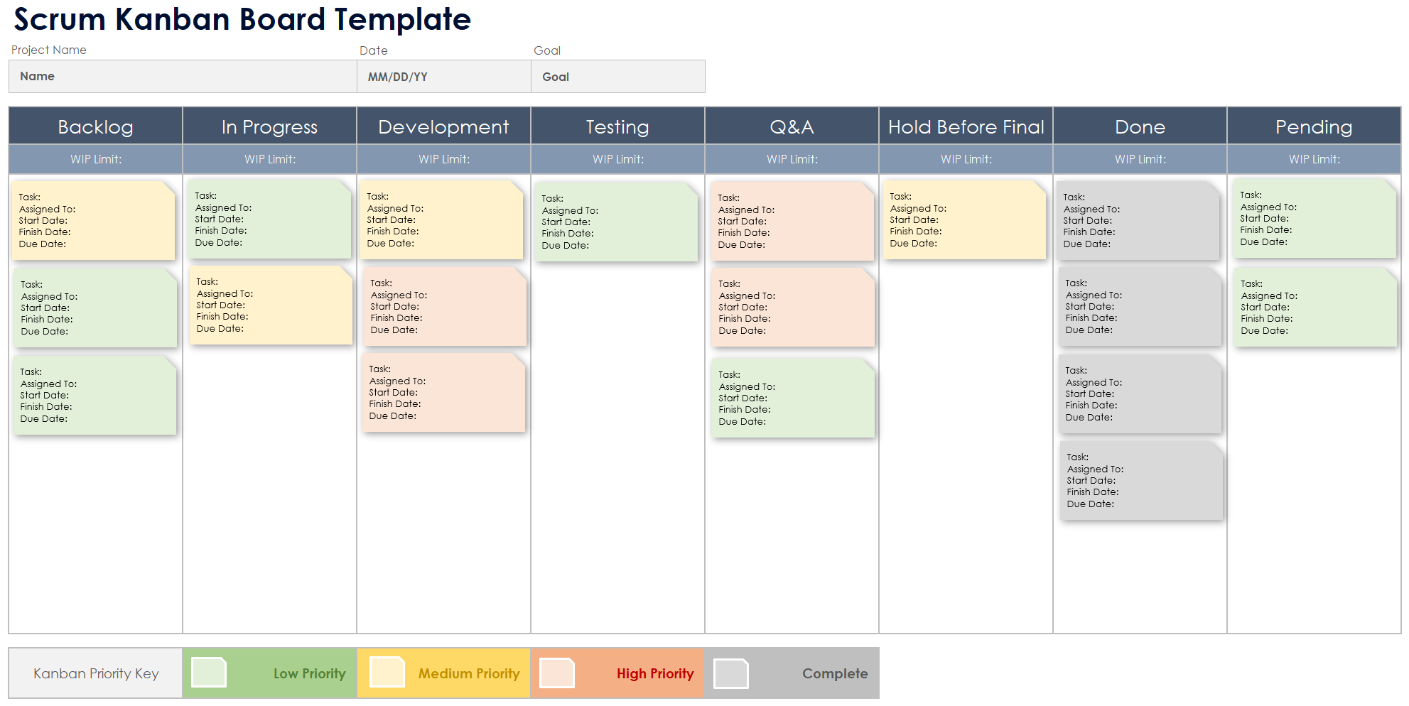 Scrum Kanban Board Template