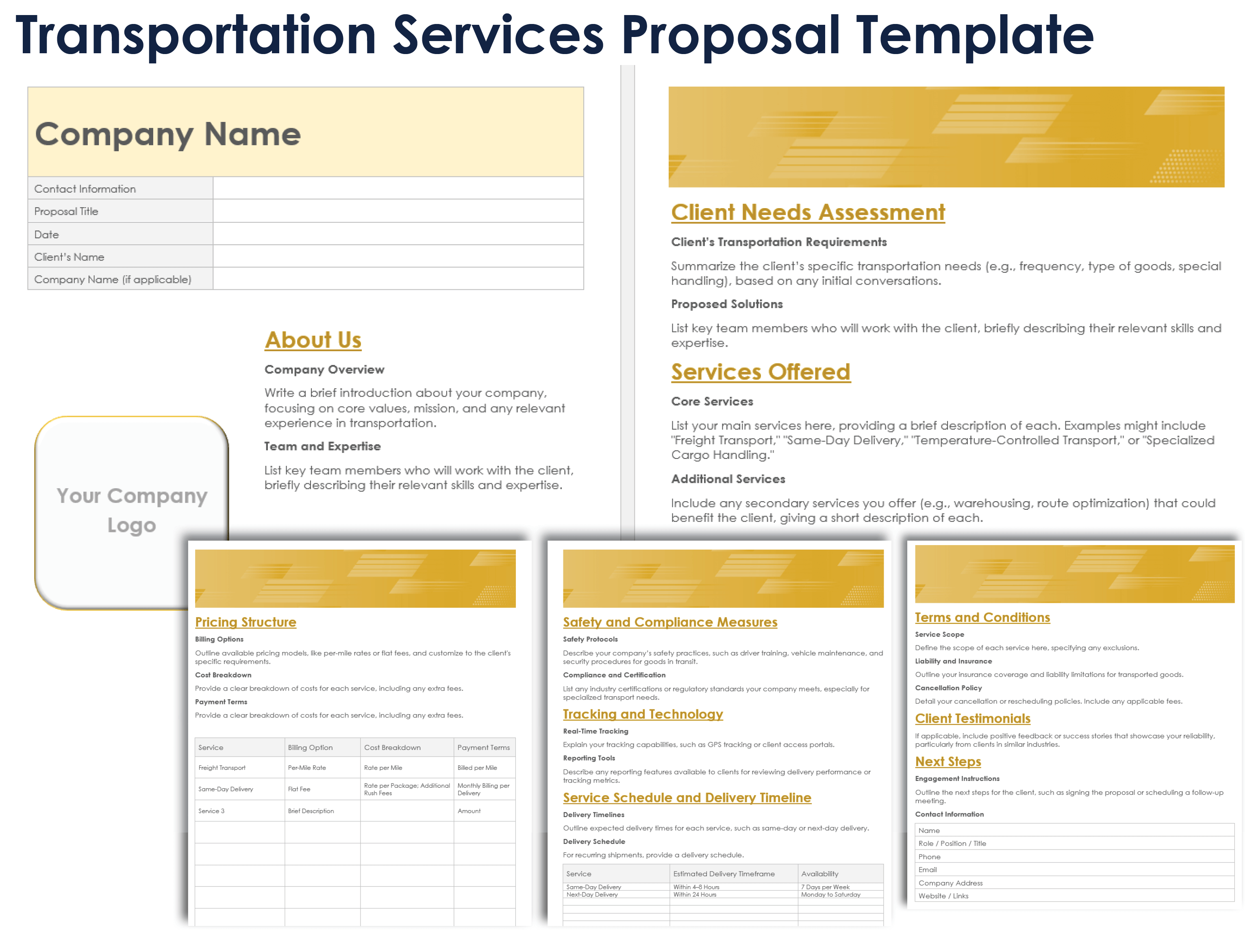 Transportation Services Proposal Template