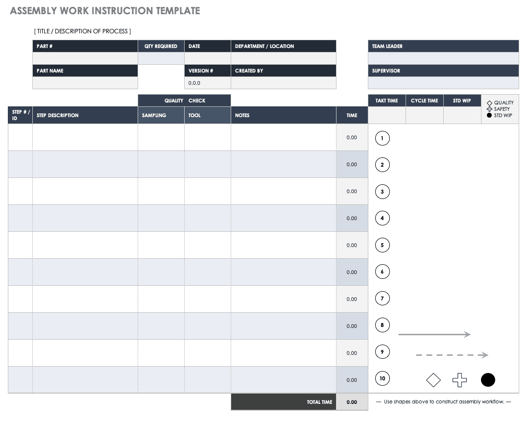 Assembly Work Instruction Template