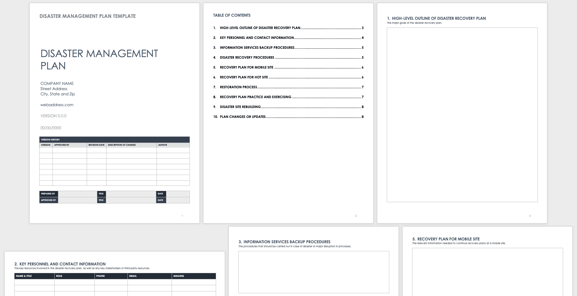 Disaster Management Plan Template