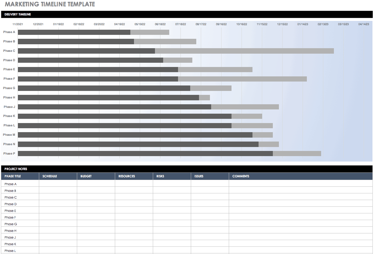 Marketing Timeline Template