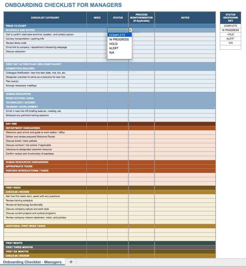 Onboarding Checklist Template for Managers