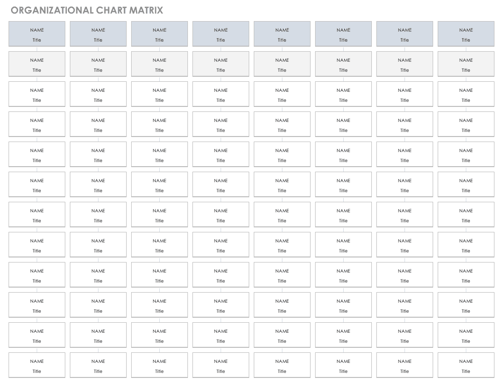 Organizational Chart Matrix Template