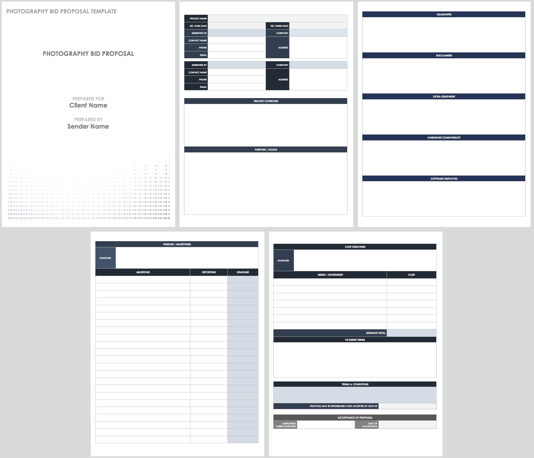 Photography Bid Proposal Template