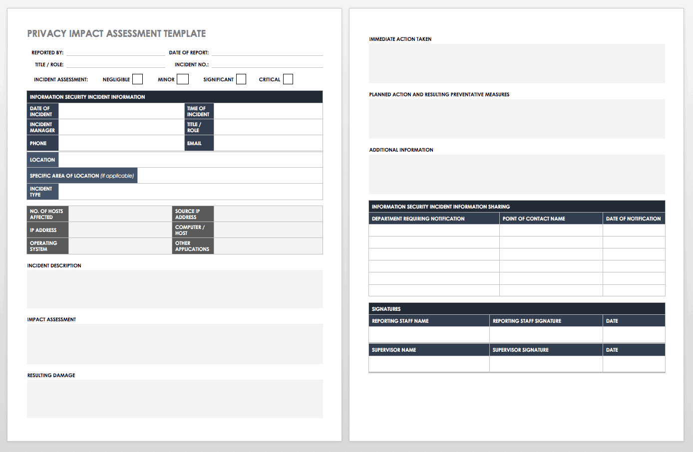 Privacy Impact Assessment Template