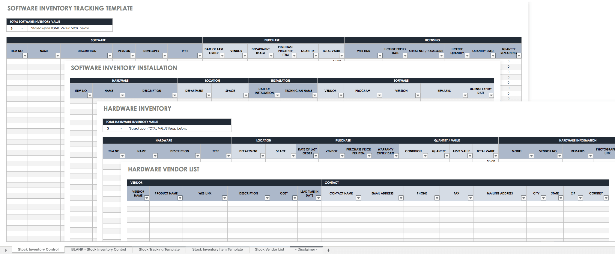 Software Inventory Template