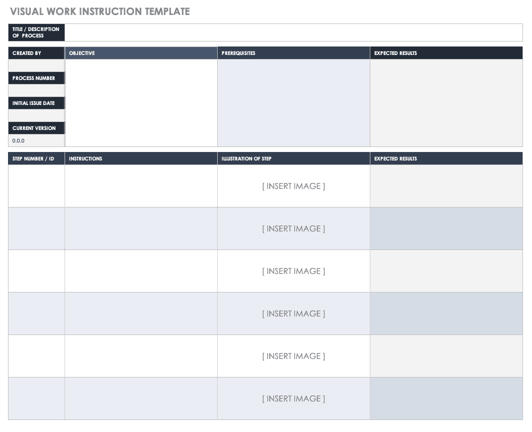 Visual  Work Instruction Template