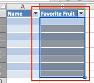 Excel Data Entry Drop Down Select Table